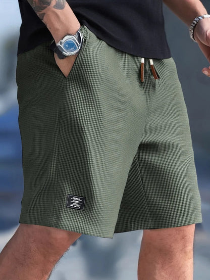 Waffle Knit Shorts - Dark Green