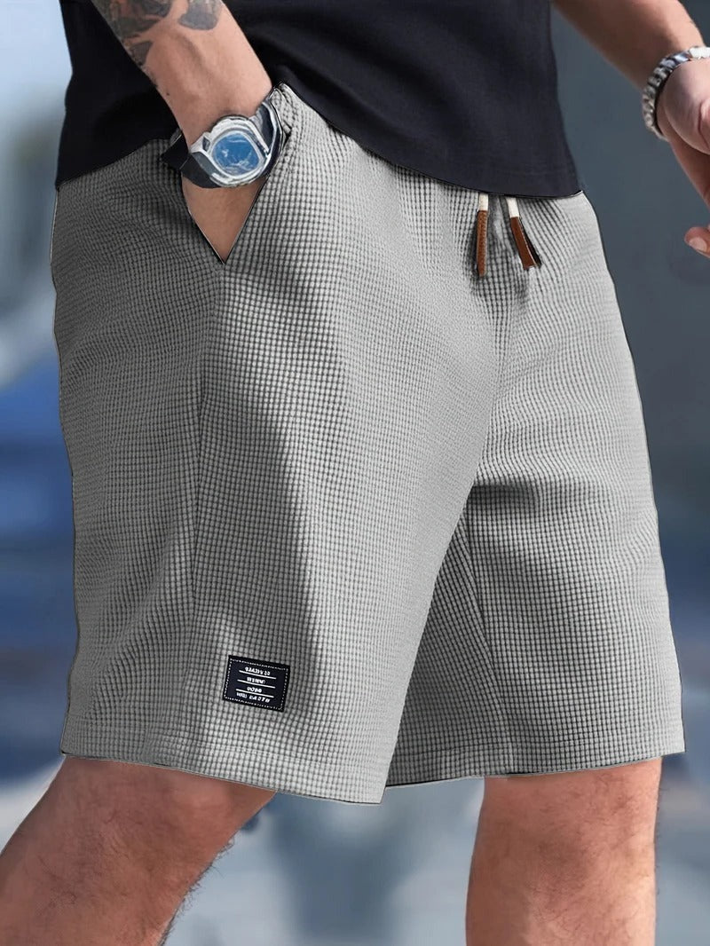 Waffle Knit Shorts - Gray