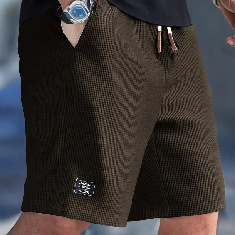 Waffle Knit Shorts - Dark brown