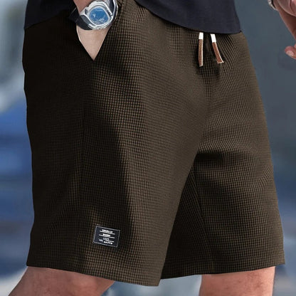 Waffle Knit Shorts - Dark brown