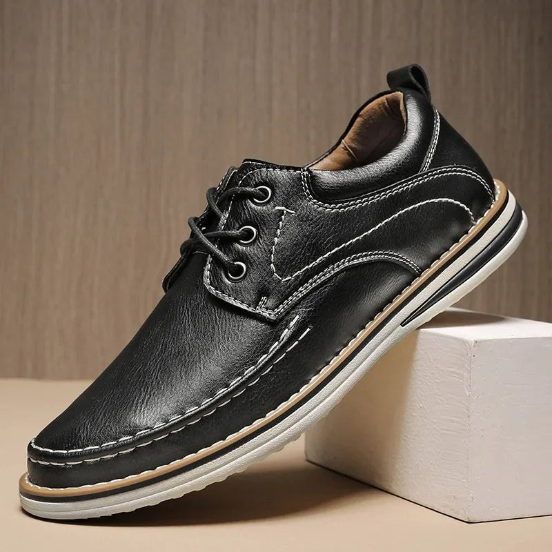Men's Leather Derby Shoes - Black
