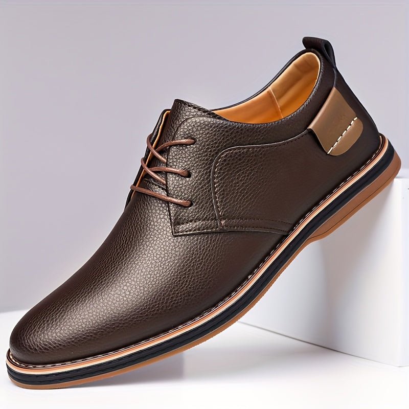 Men's Leather Derby Shoes - Brown