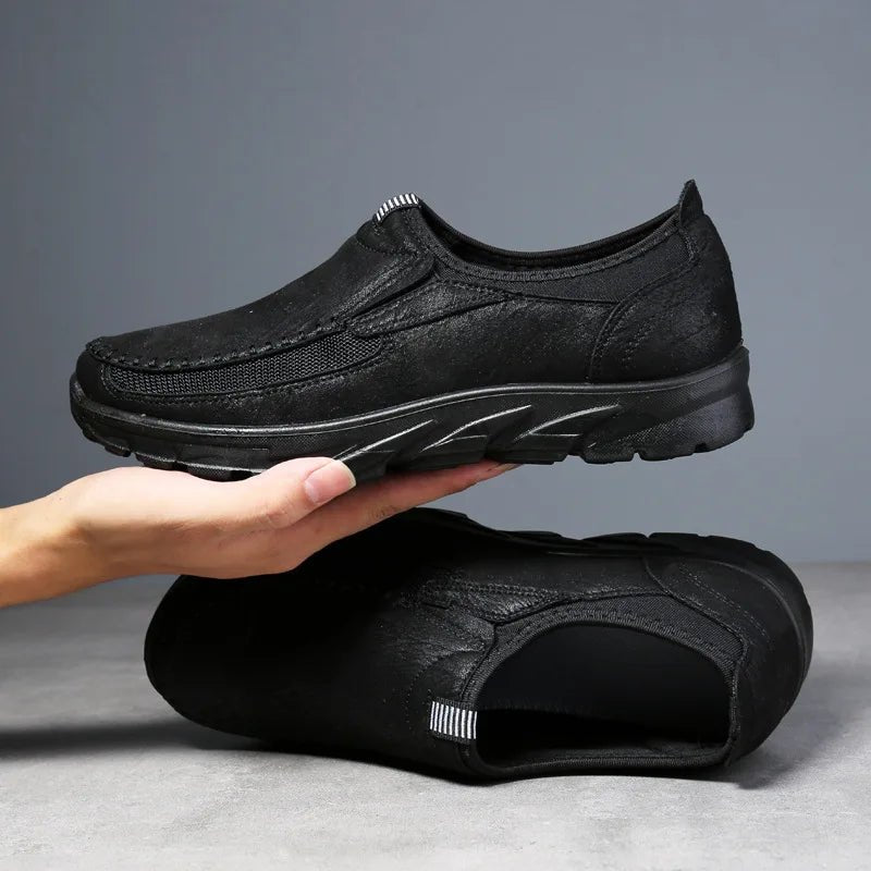 Men's Leather Loafers - Black