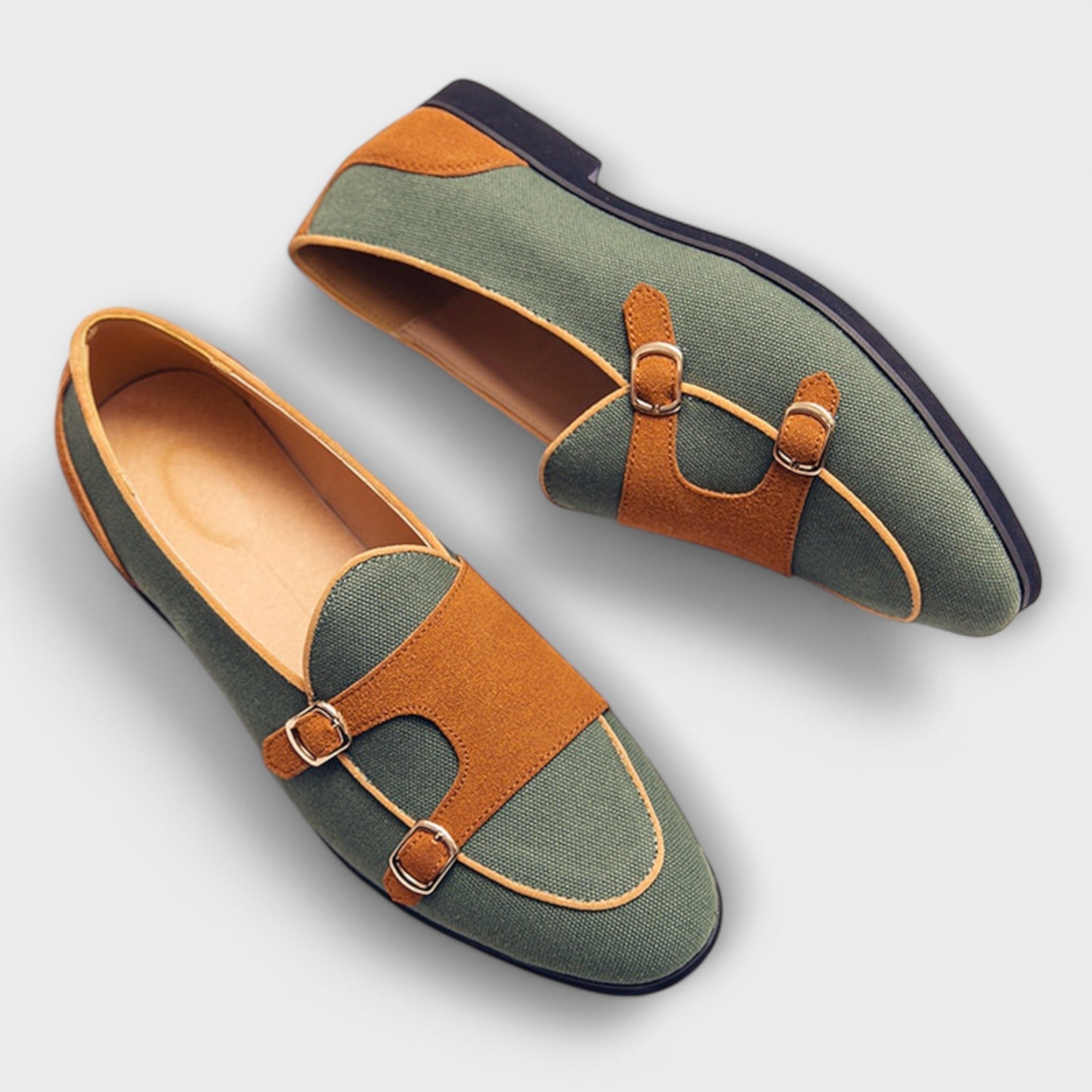 Men's Monk Strap Loafers - Green