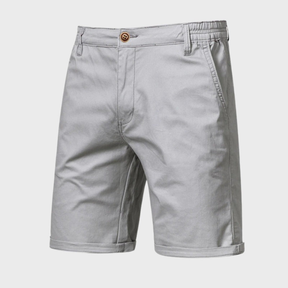 Knee Length Chino Shorts - Light Gray