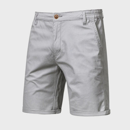 Knee Length Chino Shorts - Light Gray