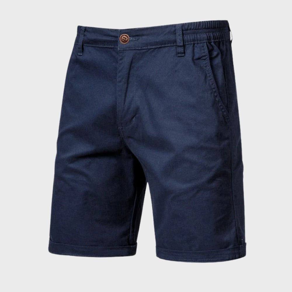 Knee Length Chino Shorts - Navy Blue