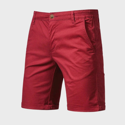 Knee Length Chino Shorts - Red