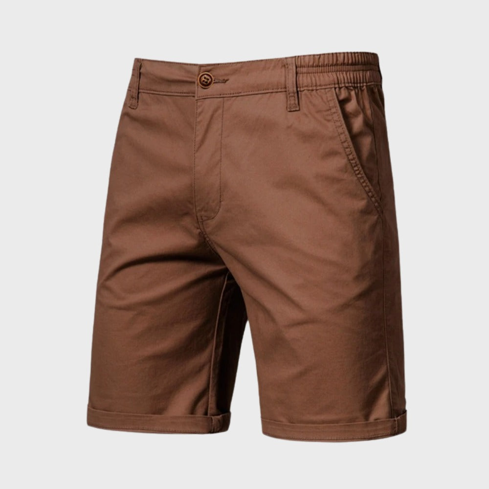 Knee Length Chino Shorts - Brown