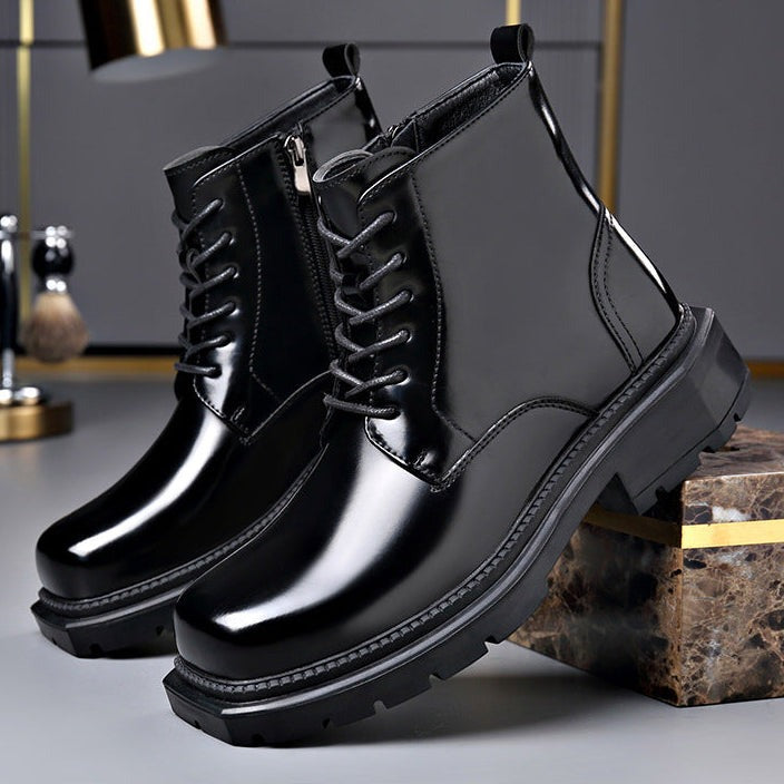 Lace Up Ankle Boots - Midnight Black