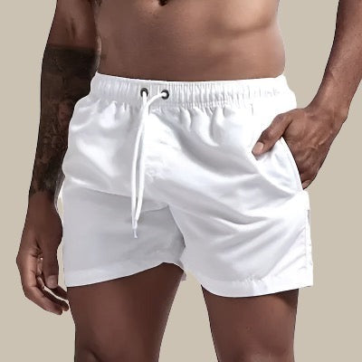 Solid Beach Swim Trunks - White