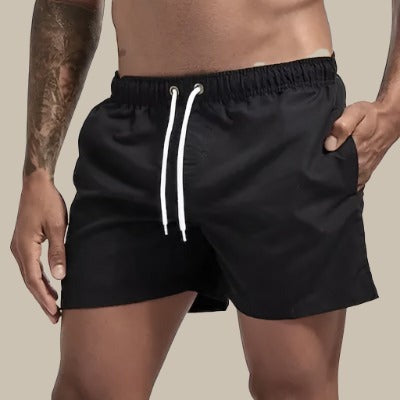 Solid Beach Swim Trunks - Black