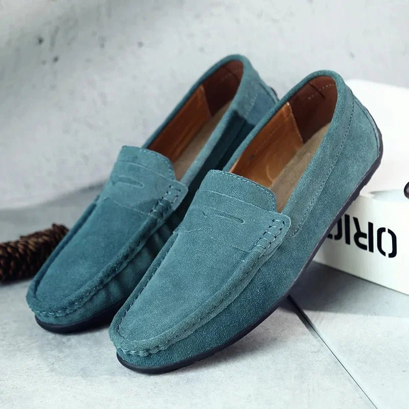 Men's Suede Penny Loafers - Teal
