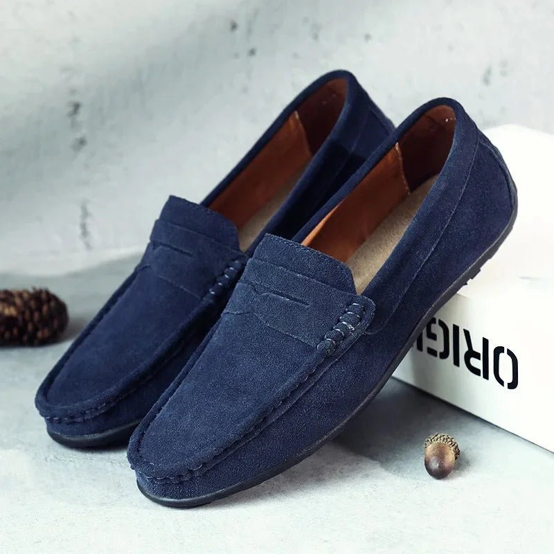 Men's Suede Penny Loafers - Navy