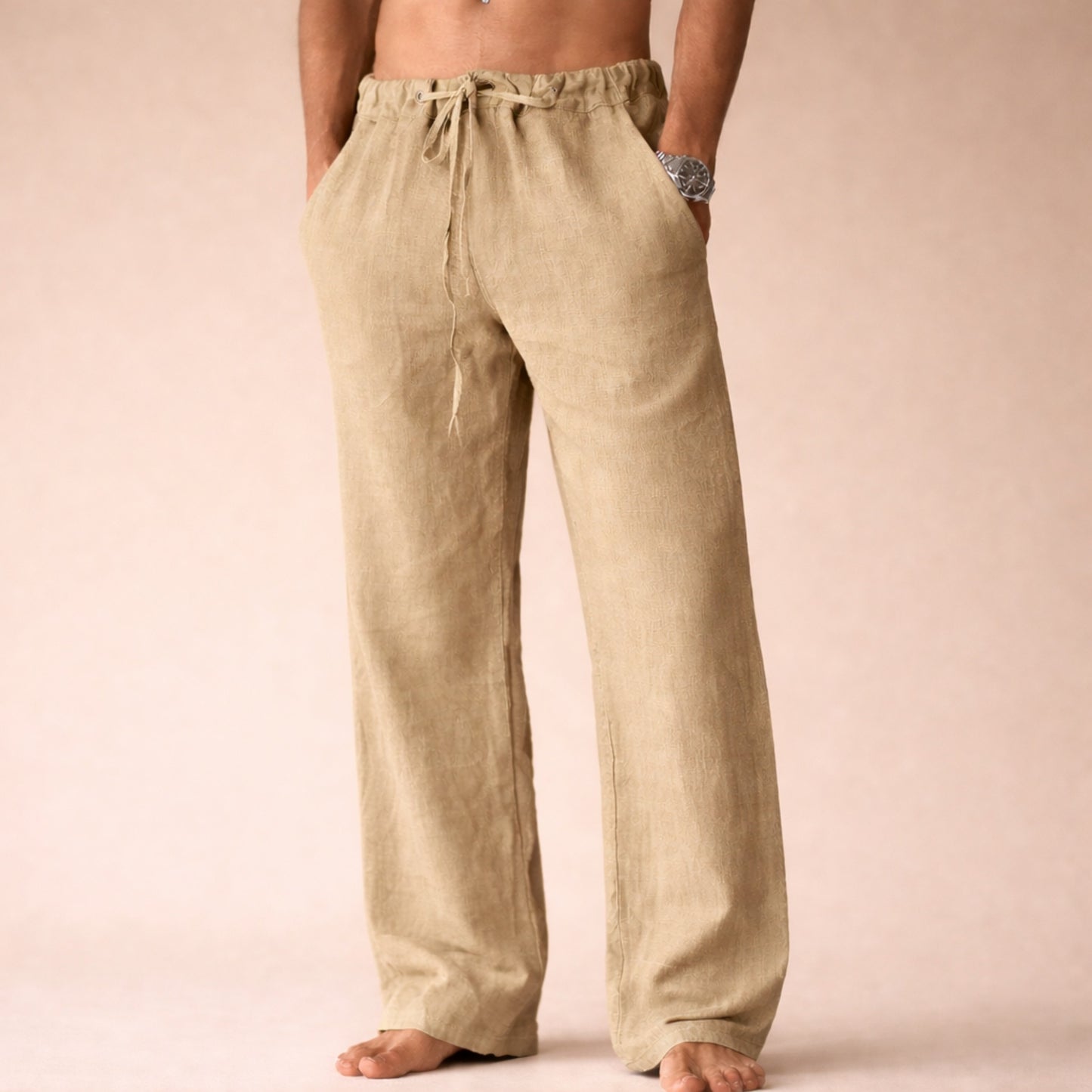 Relaxed Wide Leg Pants - Khaki