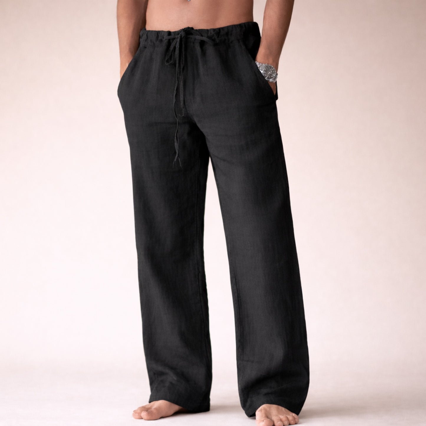 Relaxed Wide Leg Pants - Black