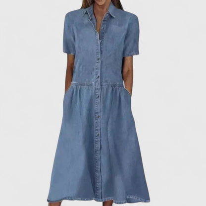 Denim Midi Shirt Dress