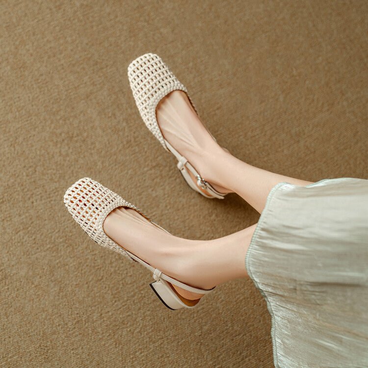 Women's Faux Leather Slingback Sandals