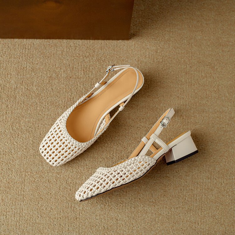 Women's Faux Leather Slingback Sandals - Cream