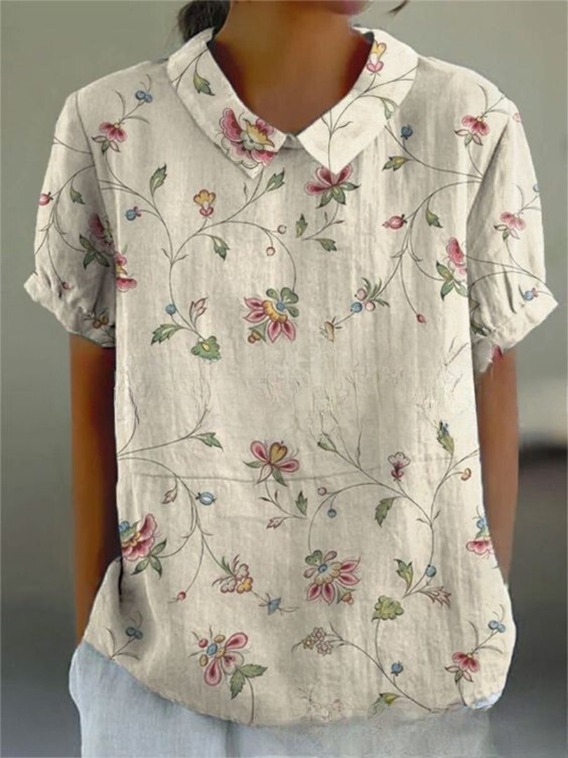 Women's Floral Blouse - Old yellow