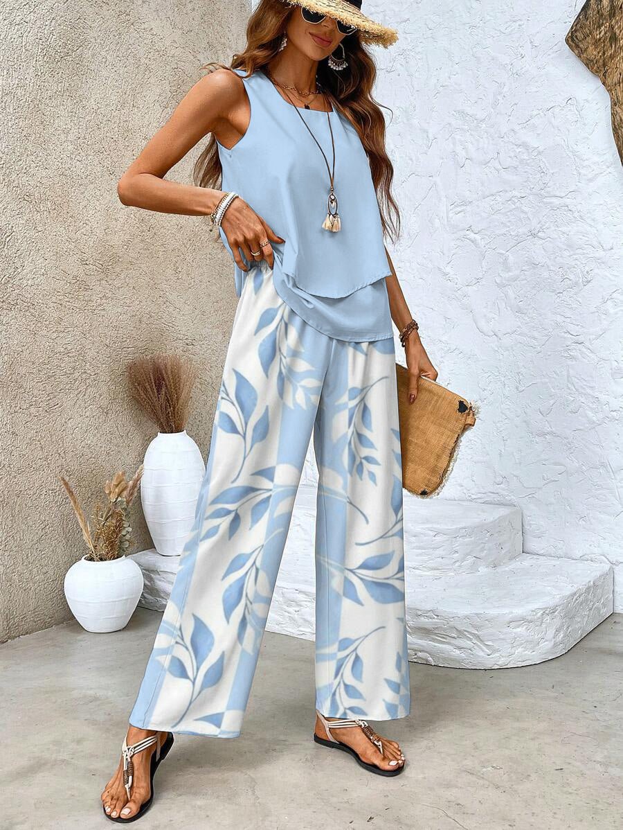 Women's Floral Wide-Leg Set