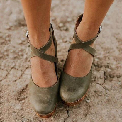 Platform Mary Jane Heels - Green