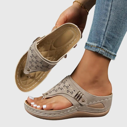 Orthopedic Wedge Sandals - Khaki