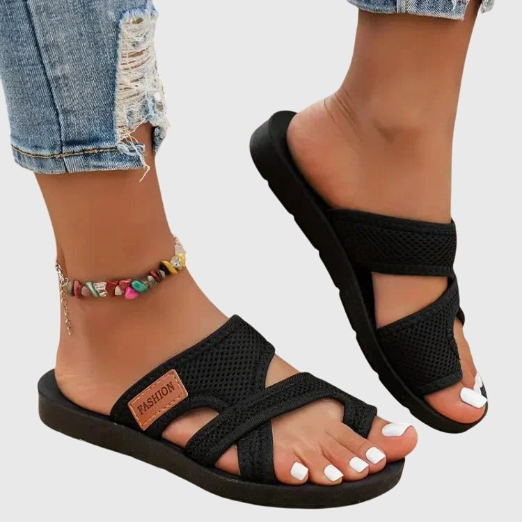 Orthopedic Comfort Slide Sandals - Black