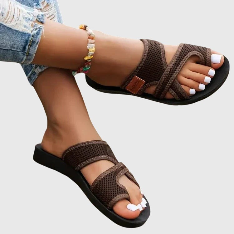 Orthopedic Comfort Slide Sandals - Brown