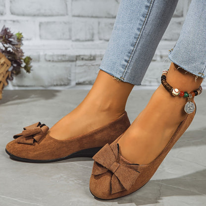 Bow Ballet Flats - Brown