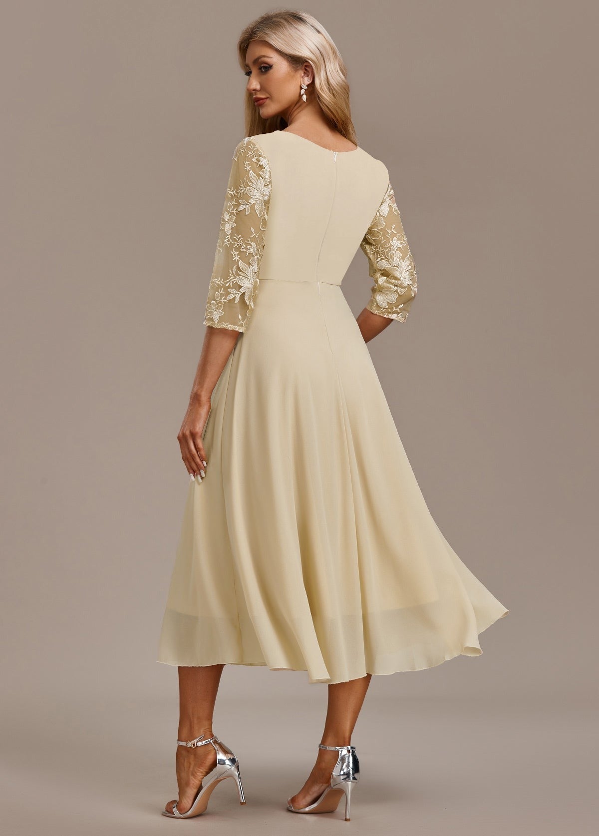 Lace Wedding Guest Midi Dress
