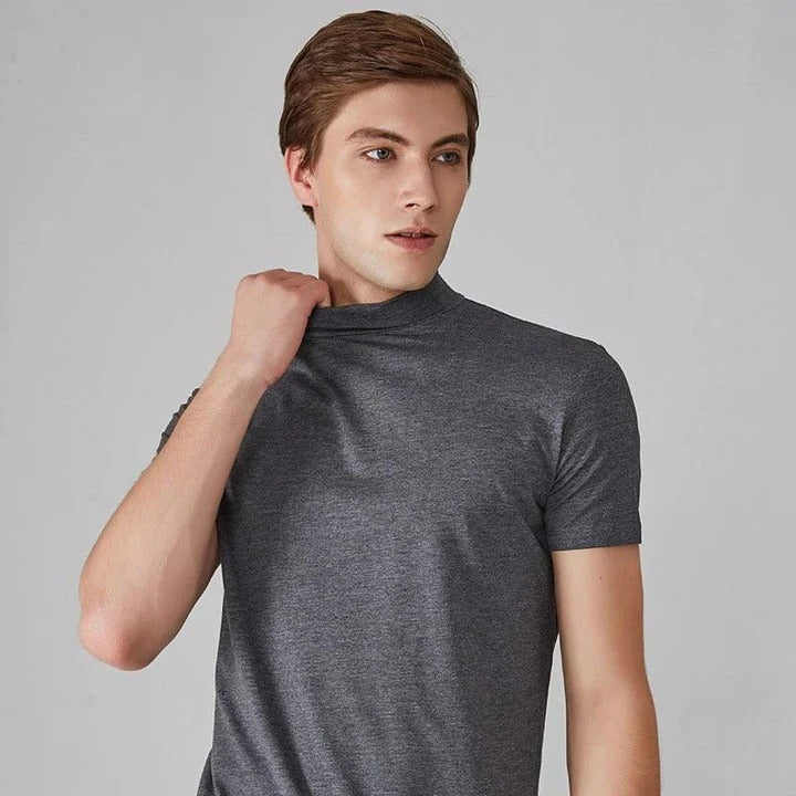 Mock Neck Short Sleeve Tee