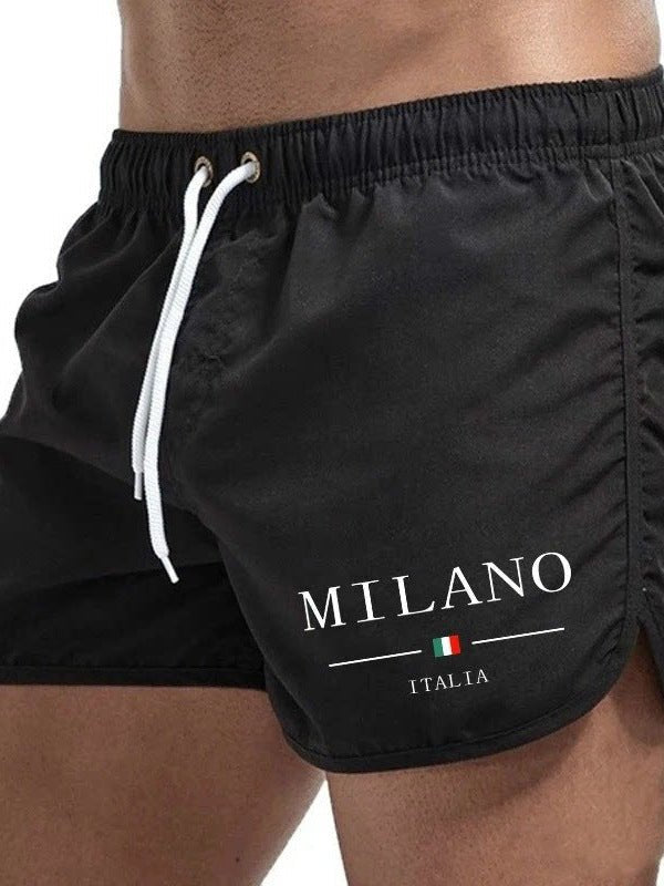 Men's Slim Quick-Dry Swim Shorts - Black