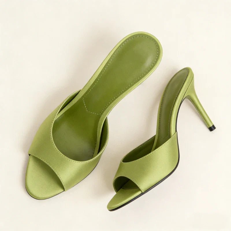 Women's Satin Peep-Toe Stiletto Sandals