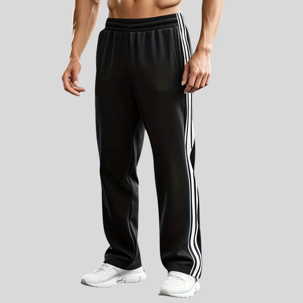 Men's Side-Stripe Track Pants - Black