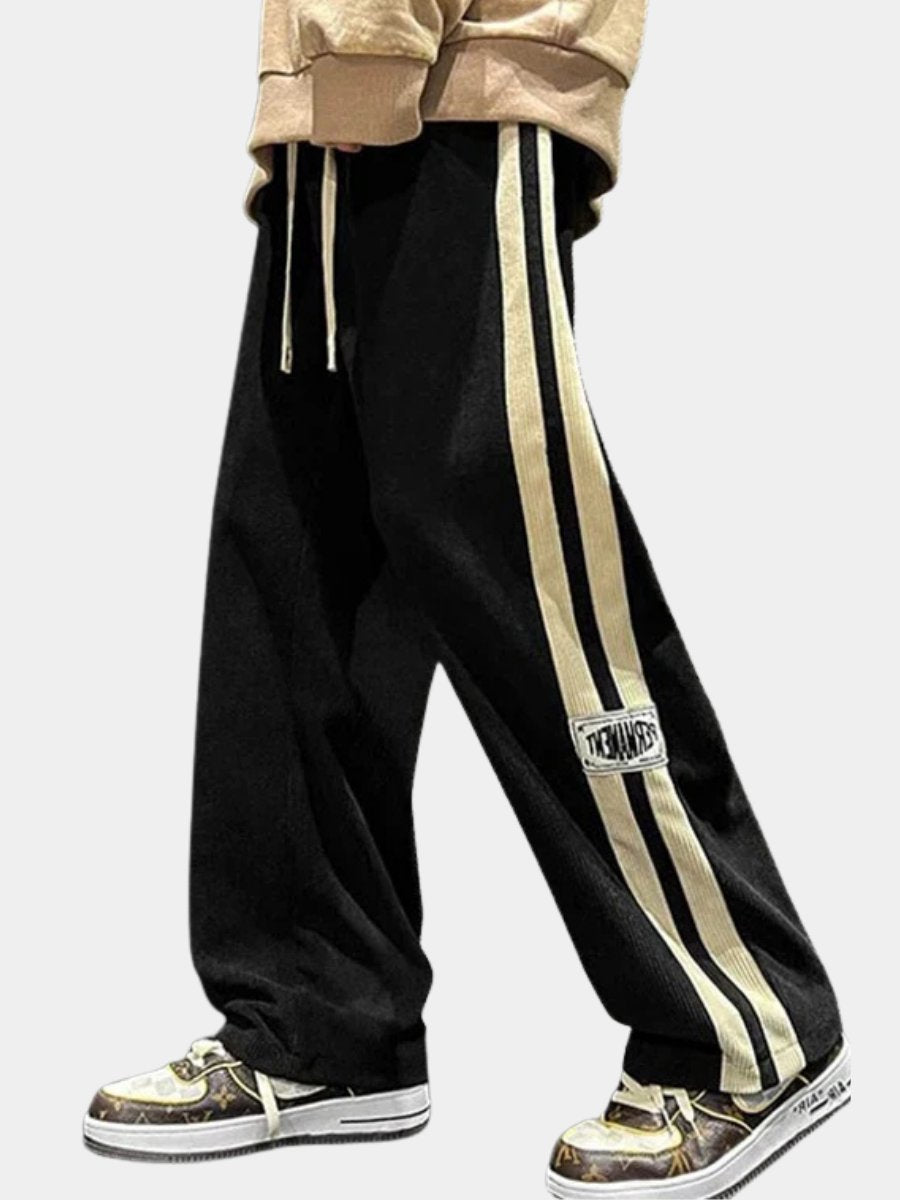Men's Side-Stripe Wide-Leg Pants