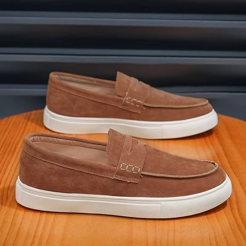 Men's Suede Slip-On Penny Loafers