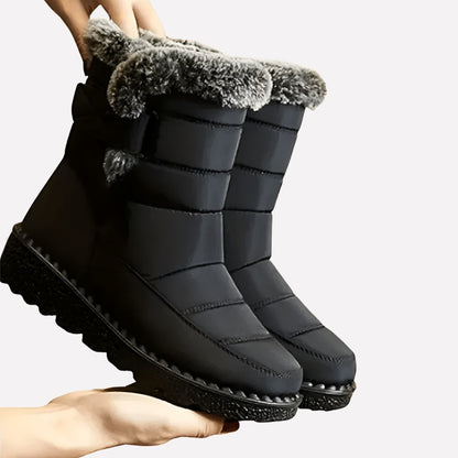 Mid Calf Winter Snow Boots - Black