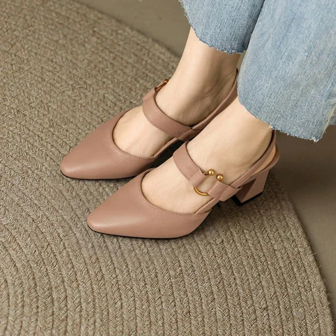 Slingback Block Heel Pumps