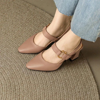 Slingback Block Heel Pumps