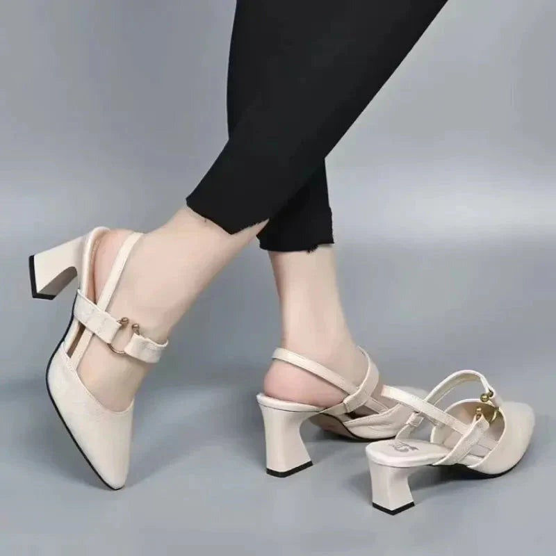 Slingback Block Heel Pumps