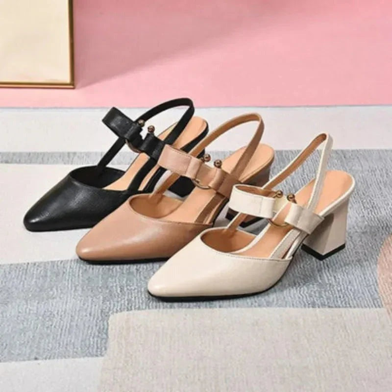 Slingback Block Heel Pumps