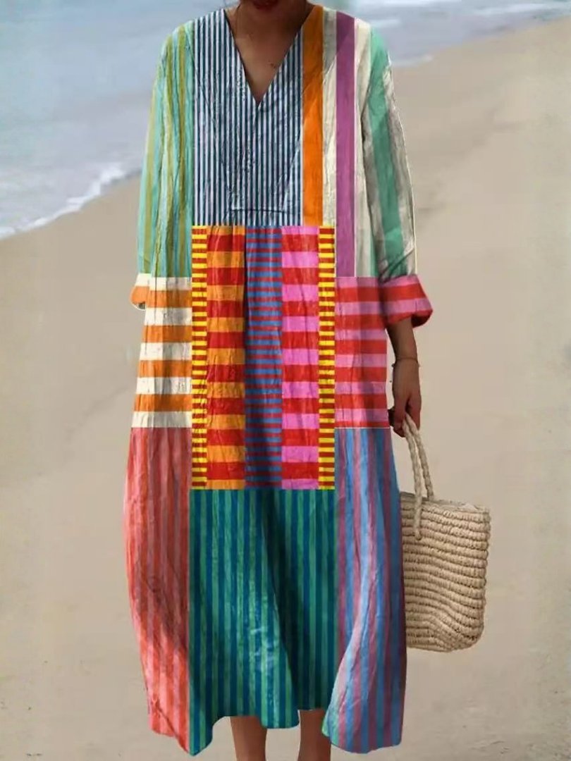 Women's Floral Beach Maxi Dress - MultiColour
