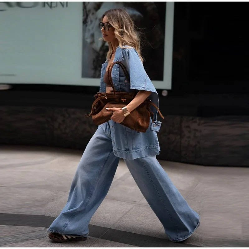 Women's High-Waisted Wide-Leg Jeans