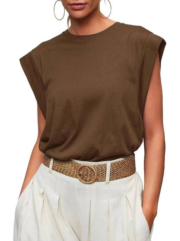 Women's Knit Tank Top - Brown