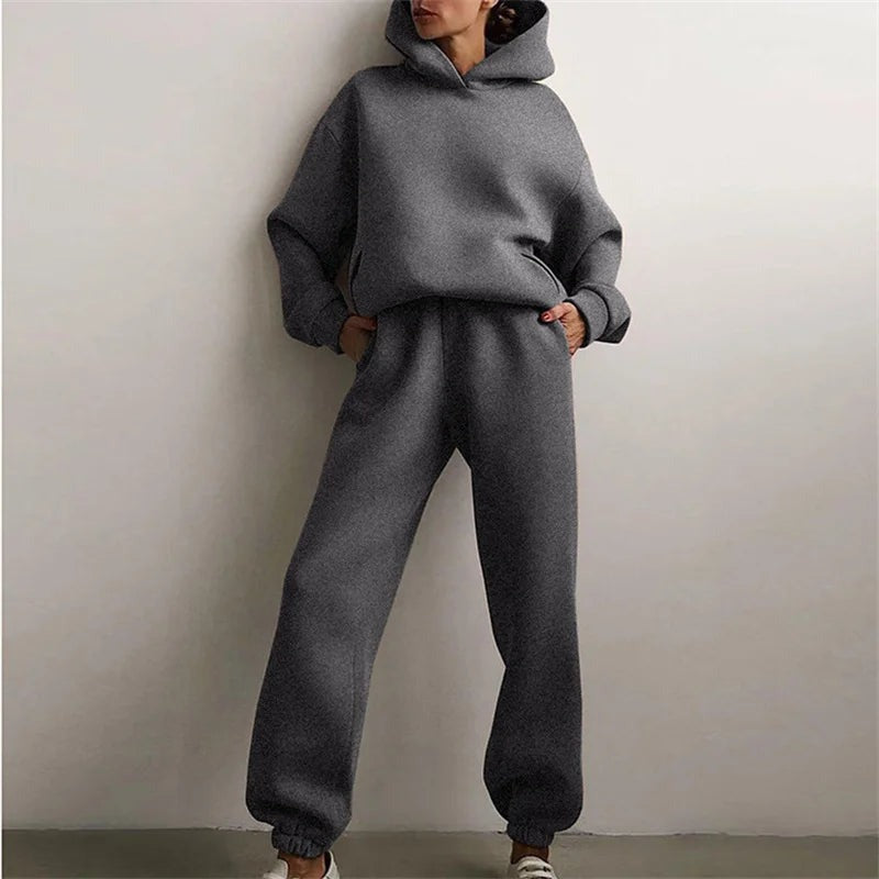 Hoodie Jogger Two Piece Set - Gray