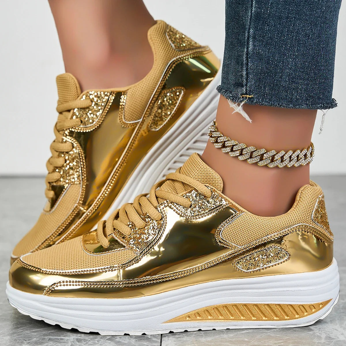 Chunky Platform Sneakers - Yellow