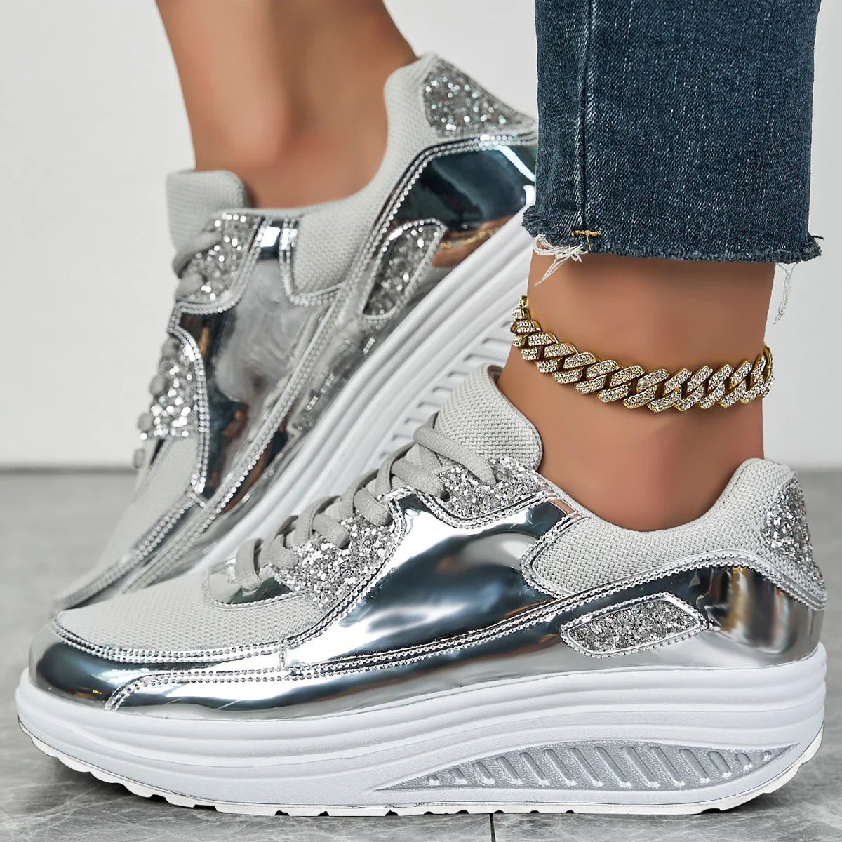 Chunky Platform Sneakers - White