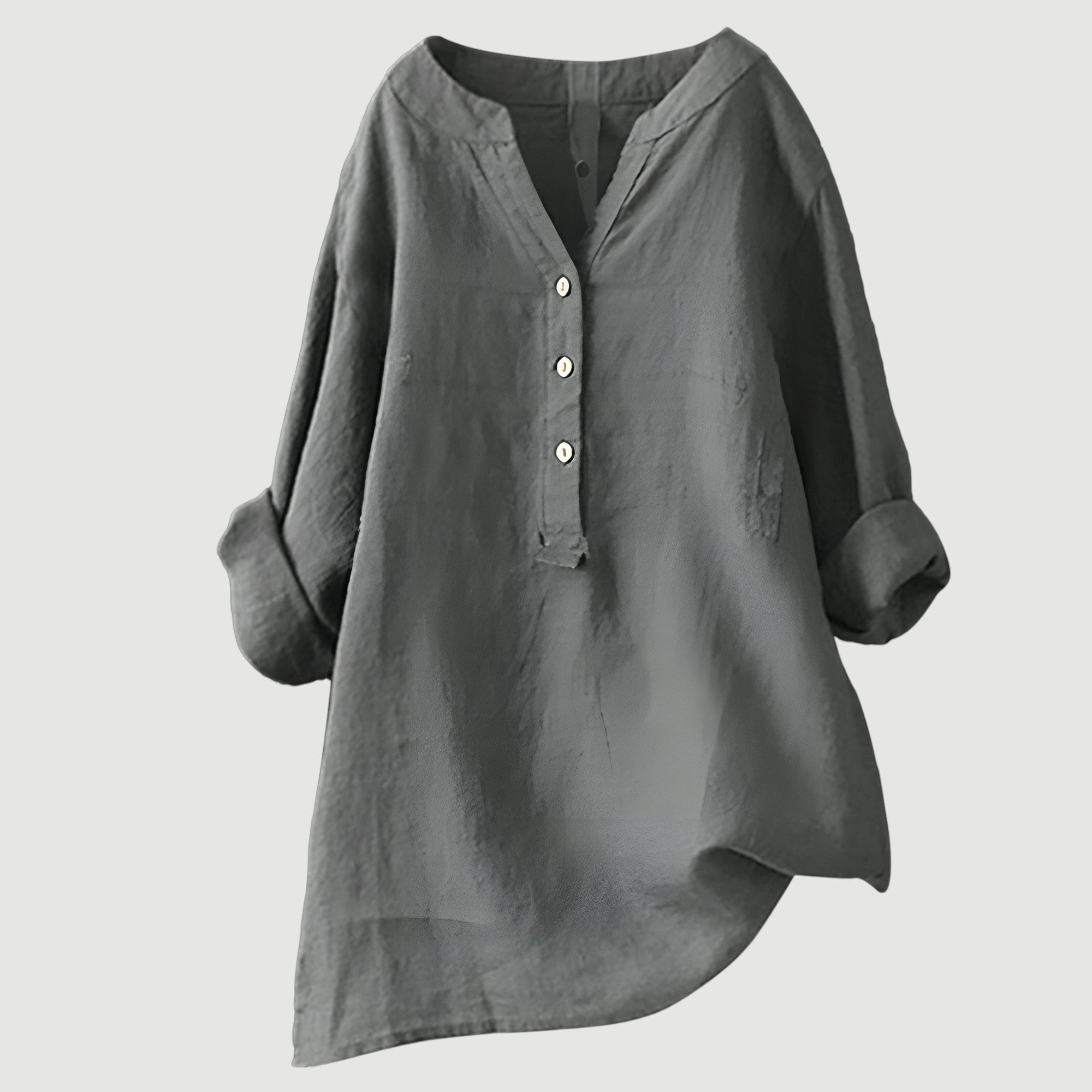 Women's Oversized Tunic Blouse - Light Grey