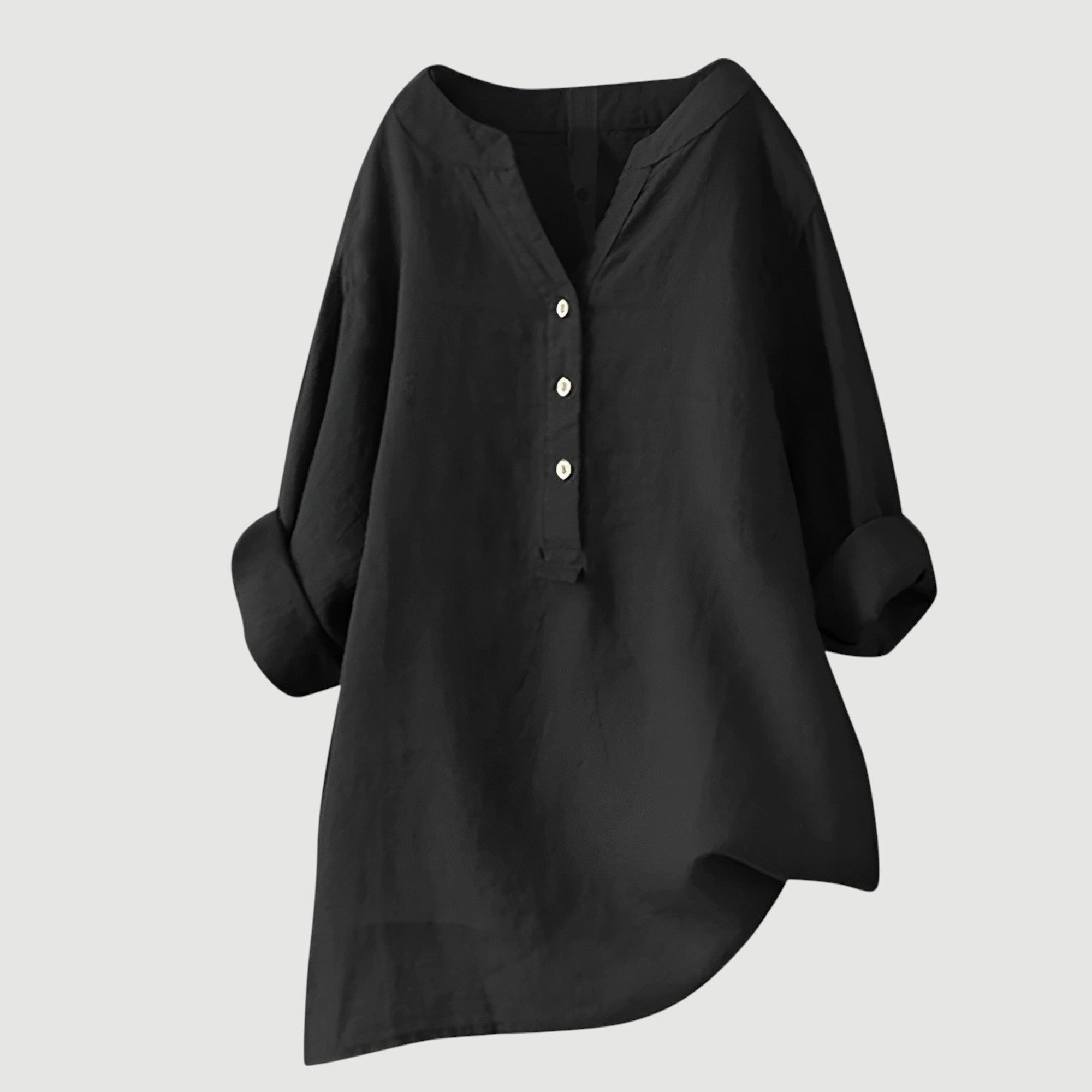 Women's Oversized Tunic Blouse - Black